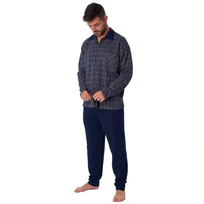 PIJAMA MANGA LARGA HOMBRE CLASICO CON FELPA INTERIOR