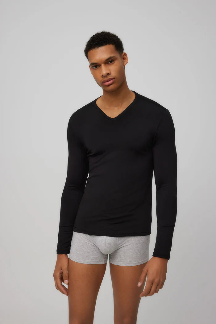 CAMISETA TERMICA CUELLO PICO MANGA LARGA HOMBRE