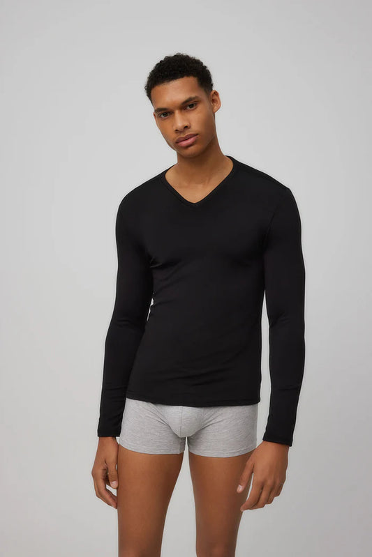 CAMISETA TERMICA CUELLO PICO MANGA LARGA HOMBRE