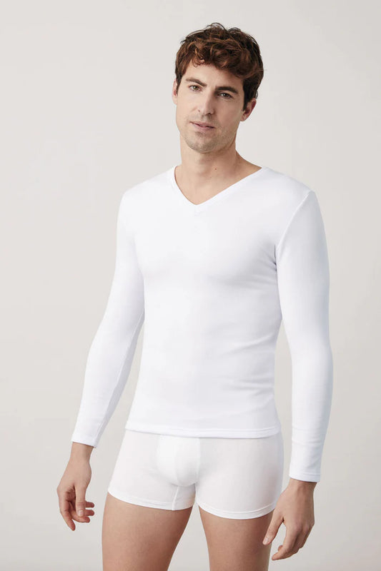 CAMISETA TERMICA CUELLO PICO MANGA LARGA HOMBRE