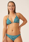 BIKINI TRIANGULO SIN ARO CON FOAM BLUE AND WWHITE LINES