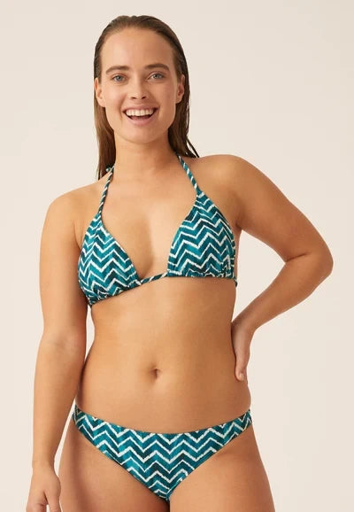 BIKINI TRIANGULO SIN ARO CON FOAM BLUE AND WWHITE LINES