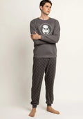 Pijama Hombre Star Wars Empire Soldier Marengo Manga Larga 100% Algodón