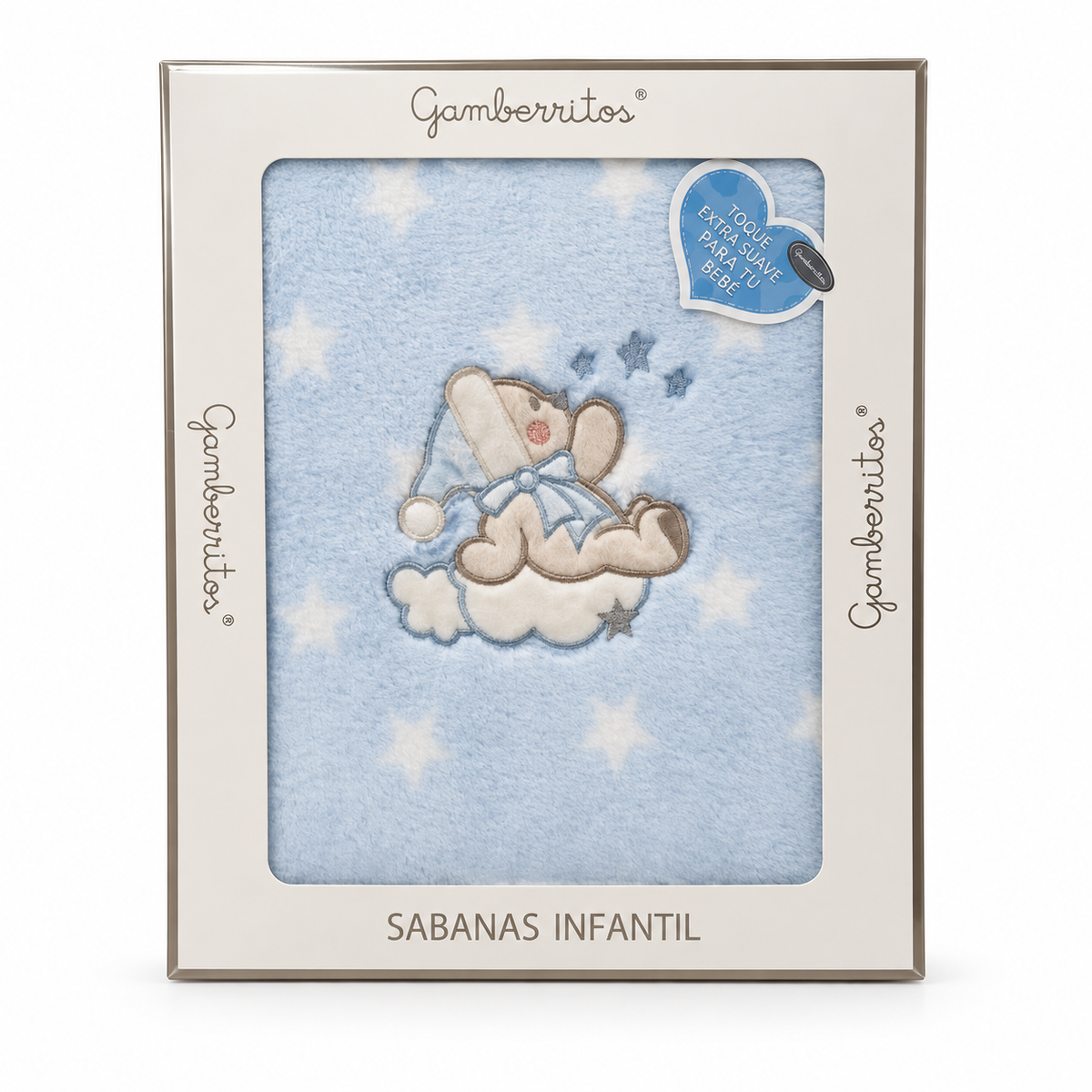 Juego de sábanas infantil Gamberritos doralina azul 60x120 cm