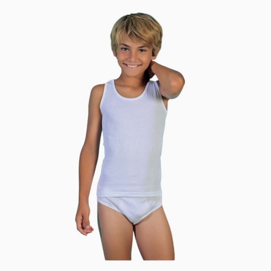 CAMISETA INTERIOR TIRANTES 100% ALGODÓN NIÑO