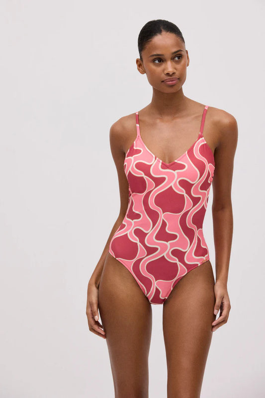 BAÑADOR REDUCTOR ESTAMPADO MELTED PINK