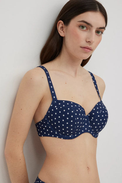 BIKINI CON ARO Y FOAM BRAGA REDUCTORA NAVY BLUE