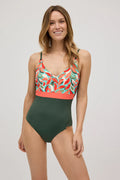 BAÑADOR MOLDEADOR MICROPIQUÉ ESTAMPADO TROPICAL