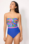 BAÑADOR MUJER REDUCTOR BANDEAU TROPICAL PRINT