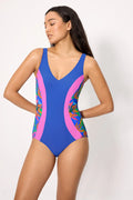 BAÑADOR MUJER REDUCTOR ESTAMPADO TROPICAL