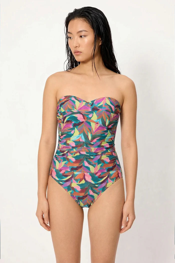 BAÑADOR MUJER REDUCTOR BANDEAU ALTA COMPRESION