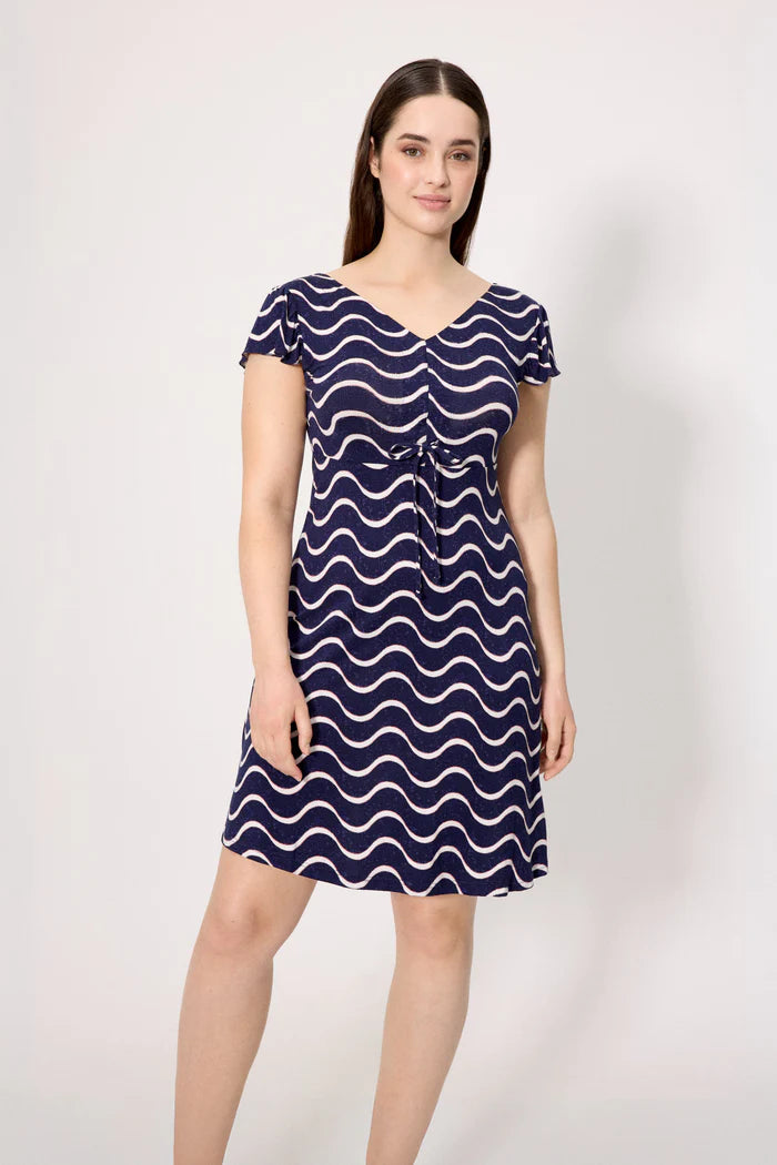 VESTIDO DE TIRANTES ALGODON ESTAMPADO ONDAS
