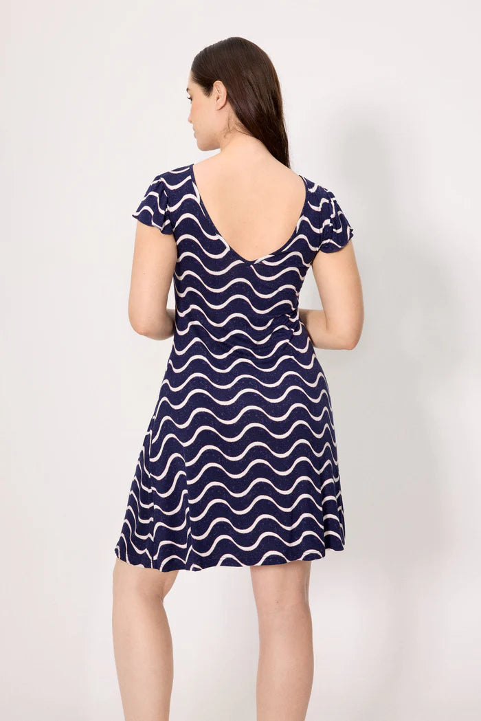 VESTIDO DE TIRANTES ALGODON ESTAMPADO ONDAS