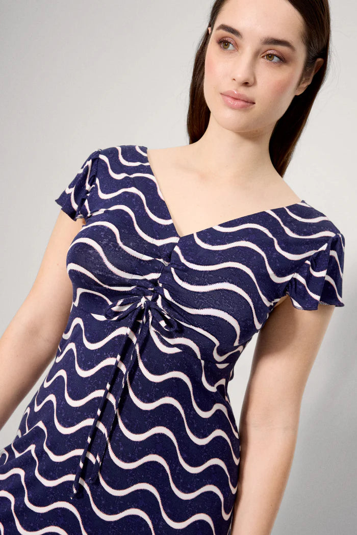 VESTIDO DE TIRANTES ALGODON ESTAMPADO ONDAS