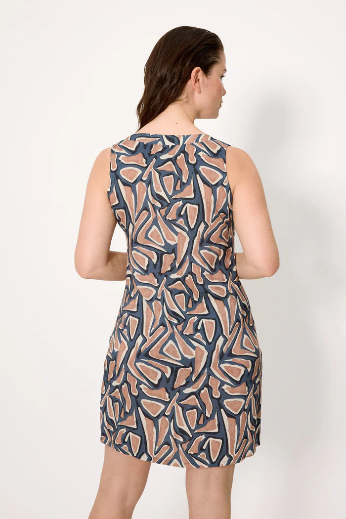 VESTIDO RECTO DE TIRANTES ESTAMPADO