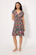 VESTIDO MANGA CORTA TRABILLAS ESTAMPADO