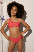 BIKINI ASIMETRICO POLKA DOTS ON RED