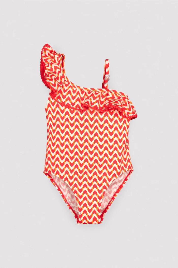 BAÑADOR NIÑA CON VOLANTES ETHNIC LINES