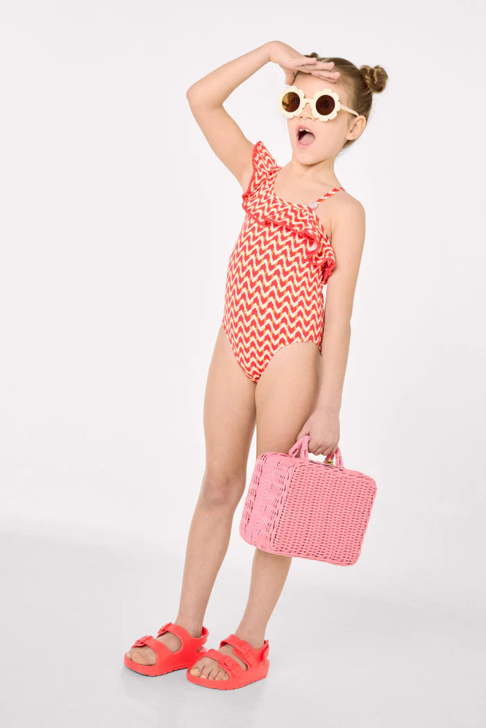 BAÑADOR NIÑA CON VOLANTES ETHNIC LINES