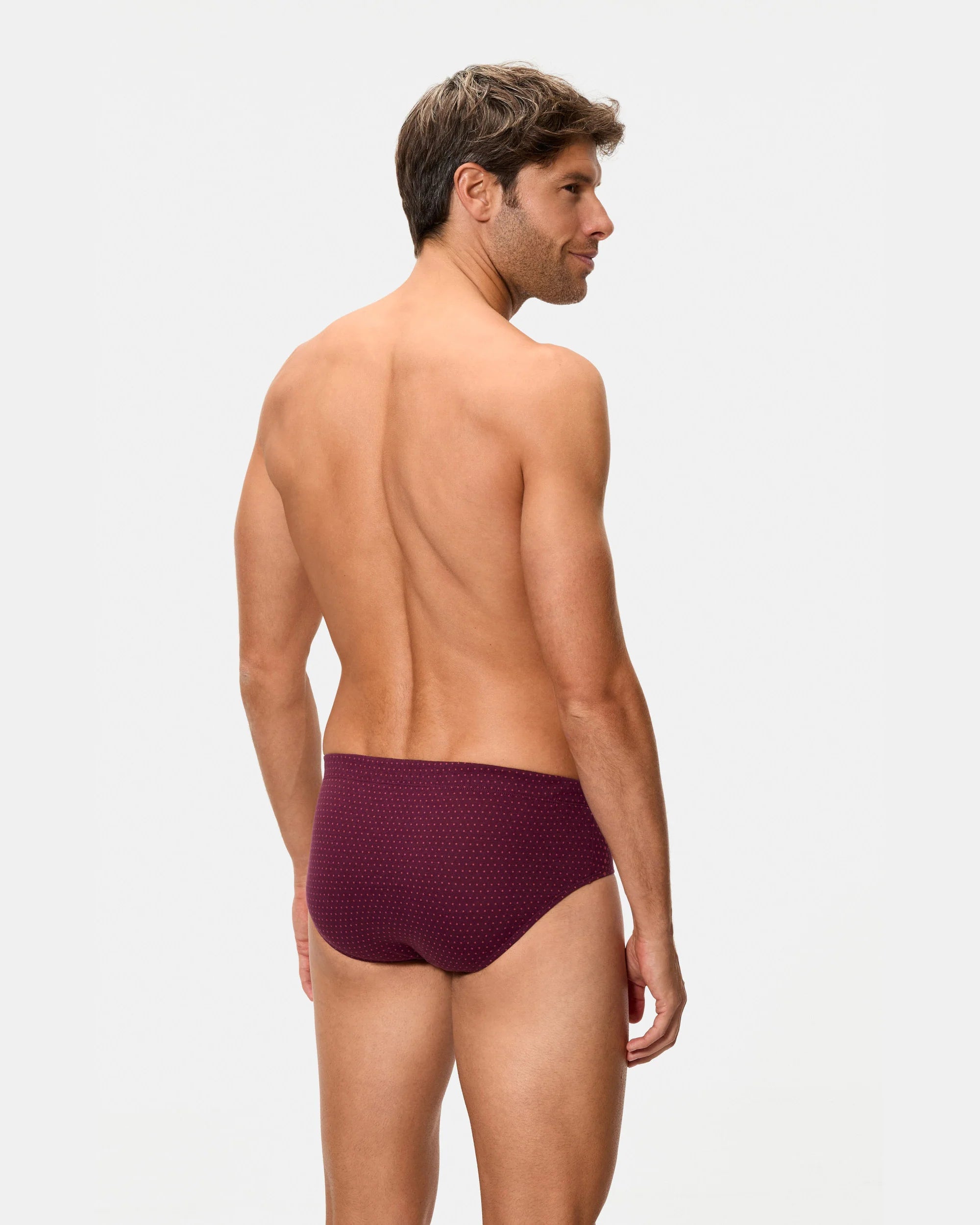PACK-3 SLIPS SEMICORTOS ALGODON 080 MIX AZUL VINO
