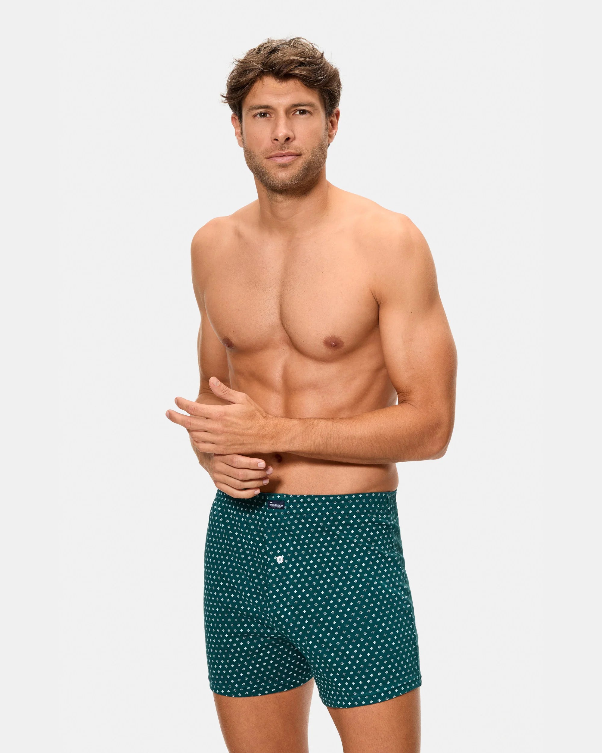 PACK-2 BOXERS ANCHOS MIX VERDE A0100