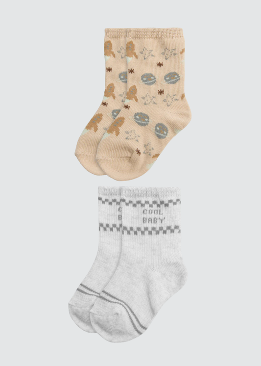 PACK-2 CALCETINES DE BEBE PUÑO ANTIPRESION COOL BABY