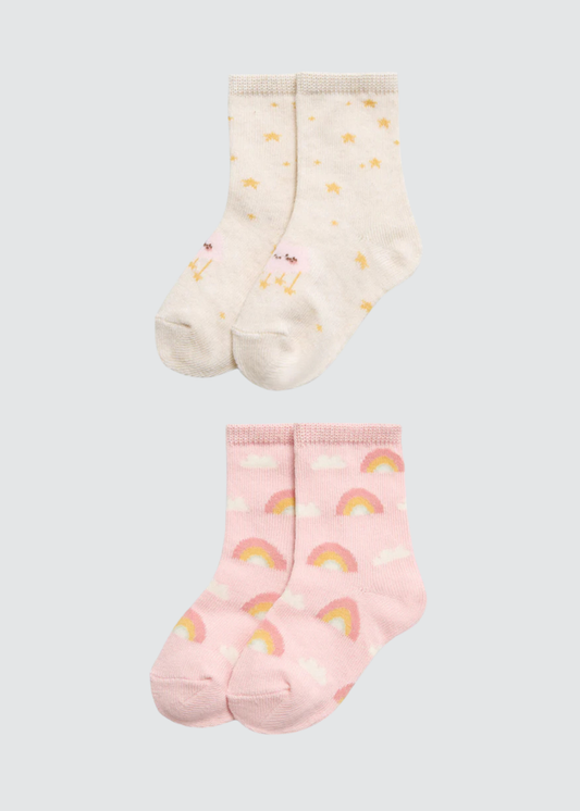 PACK-2 CALCETINES DE BEBE A MEDIA CAÑA SWEET DREAMS