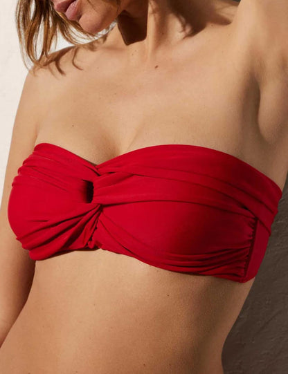 BIKINI BANDEAU BRAGA BRASILEÑA BASIC RED