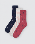 Pack 3 calcetines mujer sin puño multicolor
