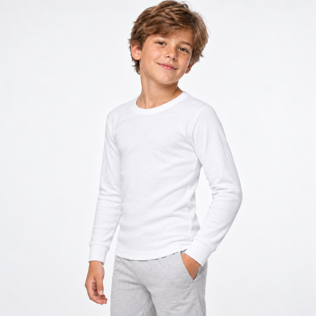 Camiseta interior térmica niño Abanderado manga larga blanca