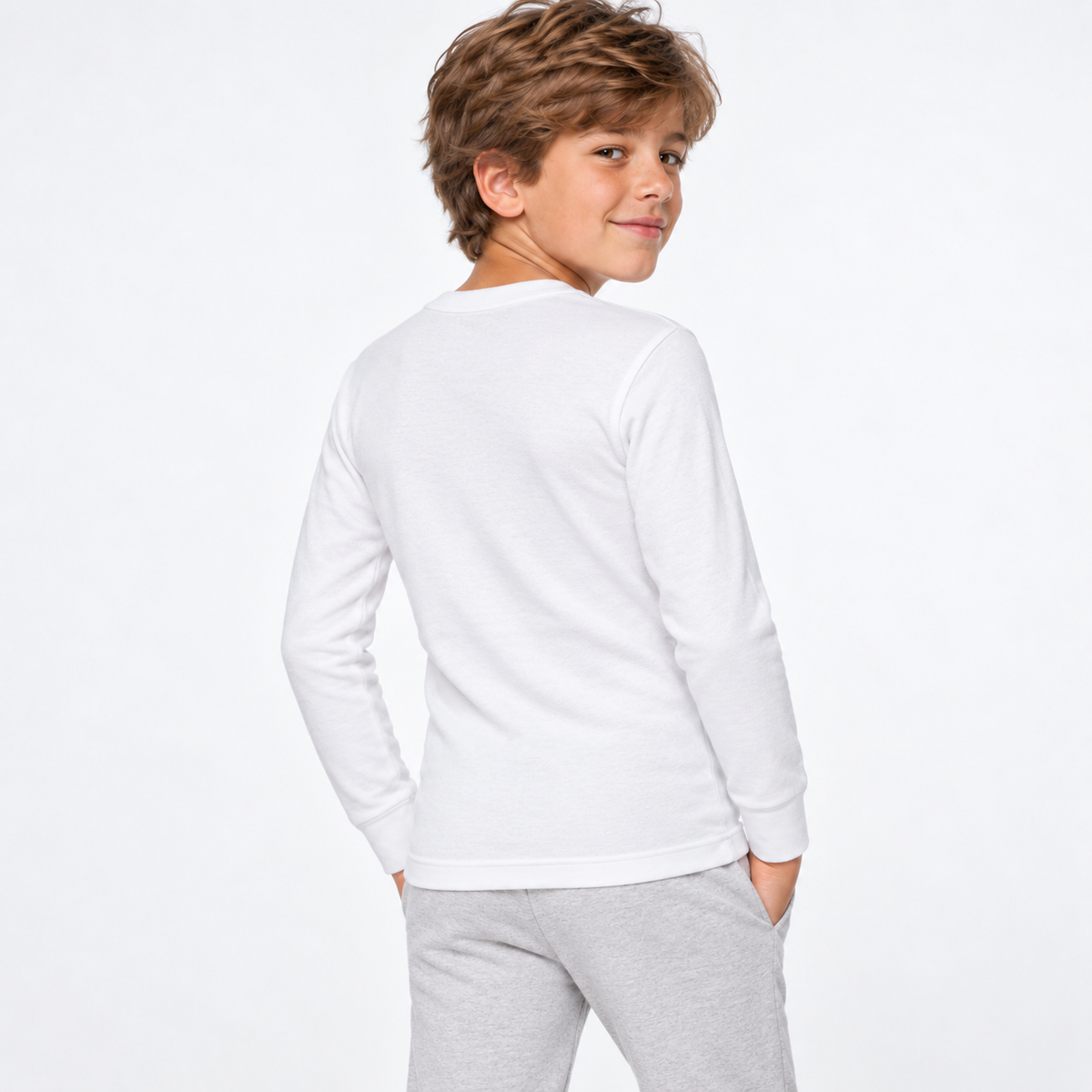 Camiseta interior térmica niño Abanderado manga larga blanca