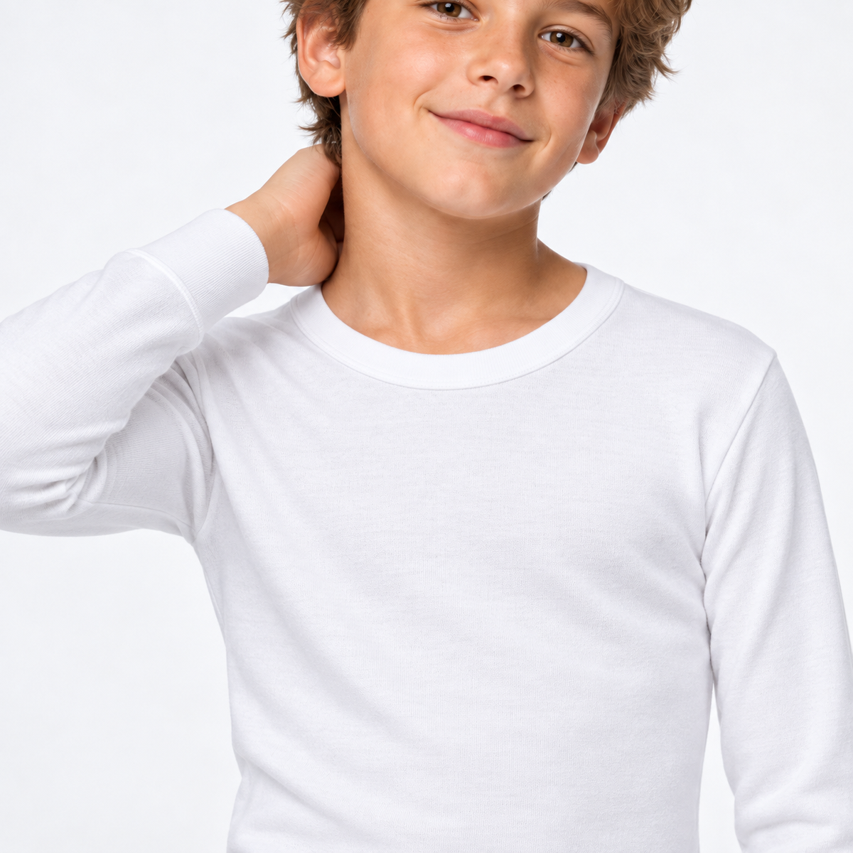 Camiseta interior térmica niño Abanderado manga larga blanca