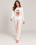 Pijama de mujer 100% algodón con estampado de zorro