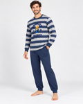Pijama de hombre Dormen con rayas Brooklyn azul marino