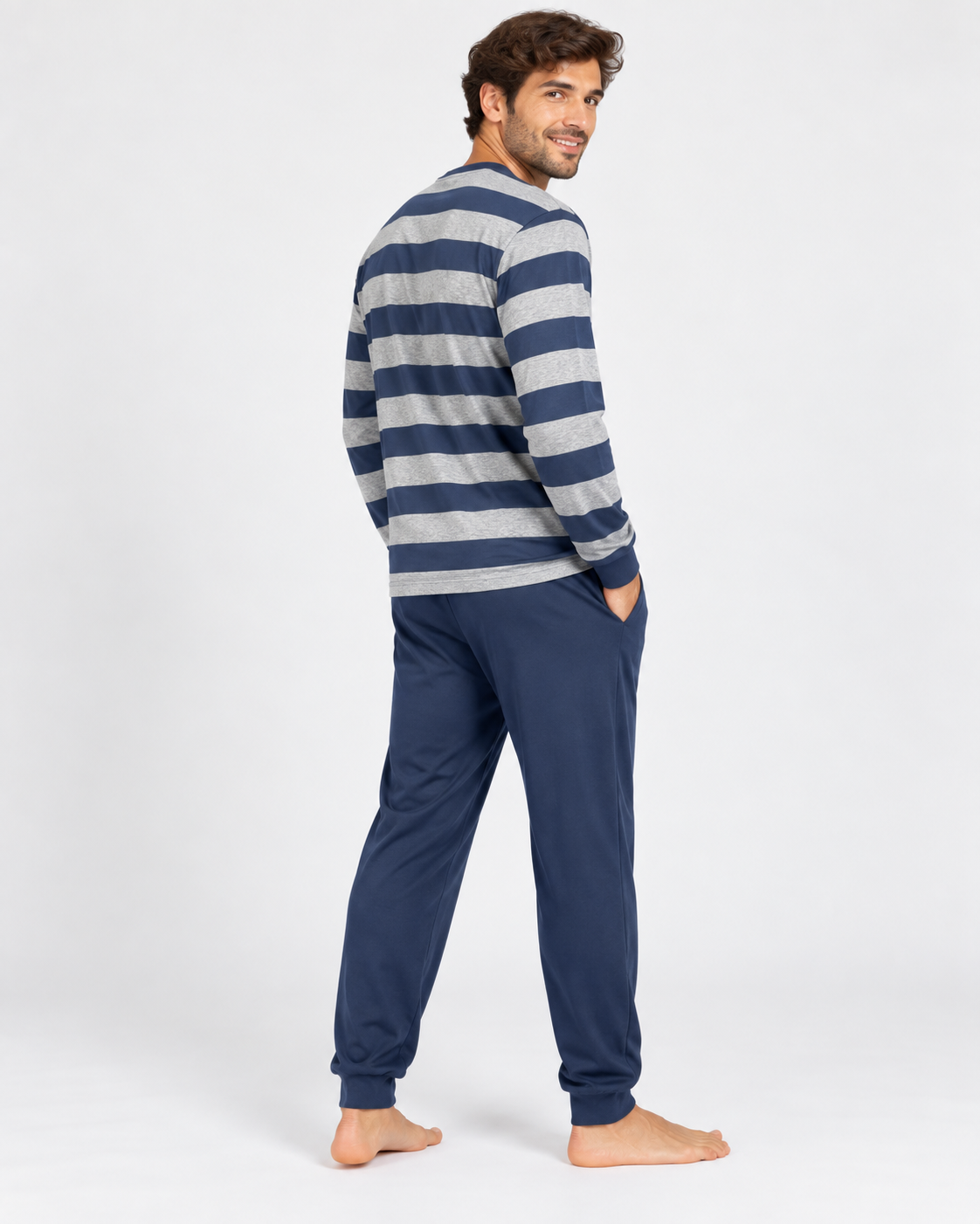 Pijama de hombre Dormen con rayas Brooklyn azul marino