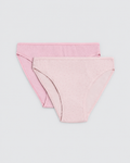 Pack de 2 bragas mini de algodón para mujer en tonos rosa