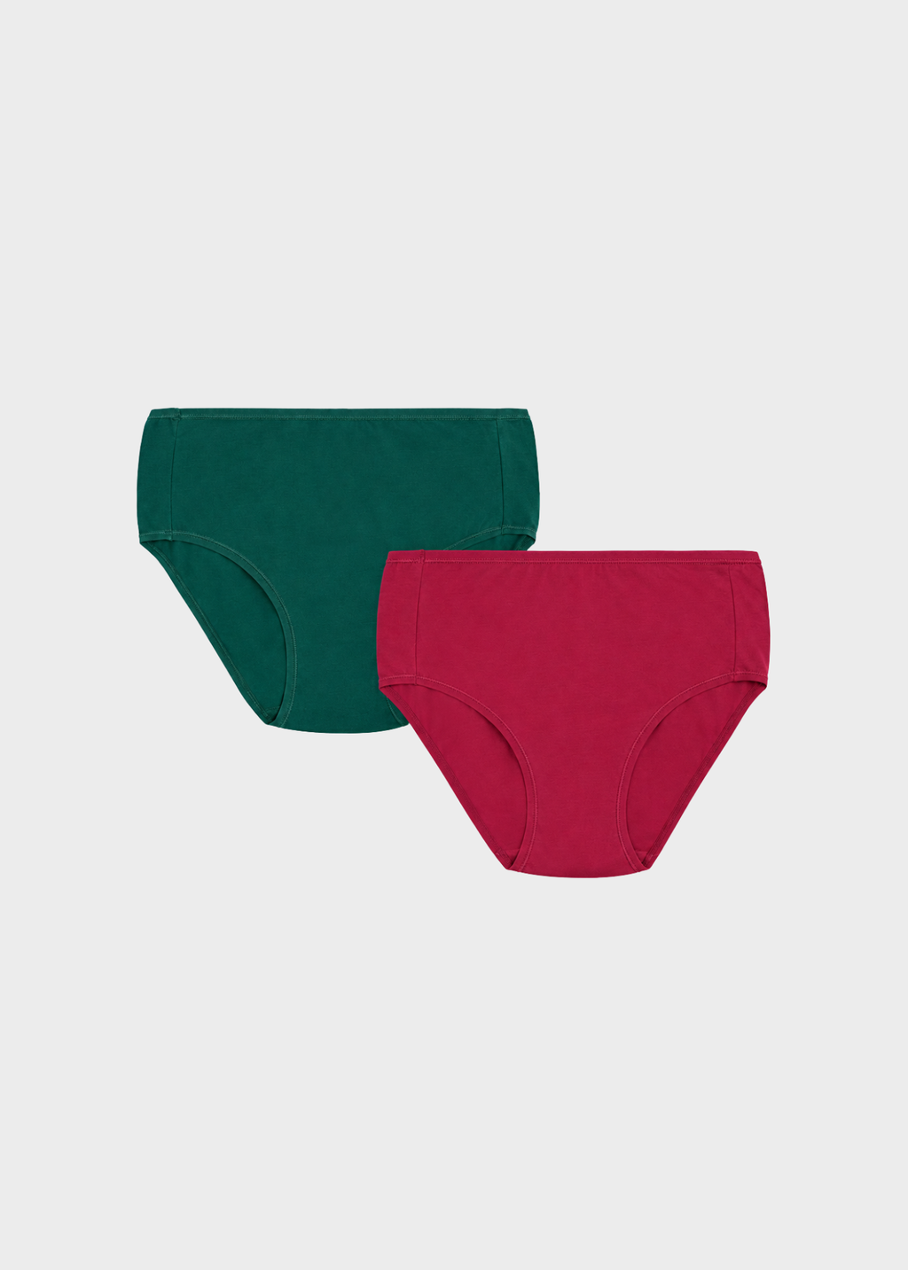 Pack 2 bragas altas de algodón mujer Ysabel Mora Forest Green y Burgundi