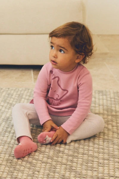 Conjunto bebé niña Ysabel Mora rosa con sudadera de gato y pantalón