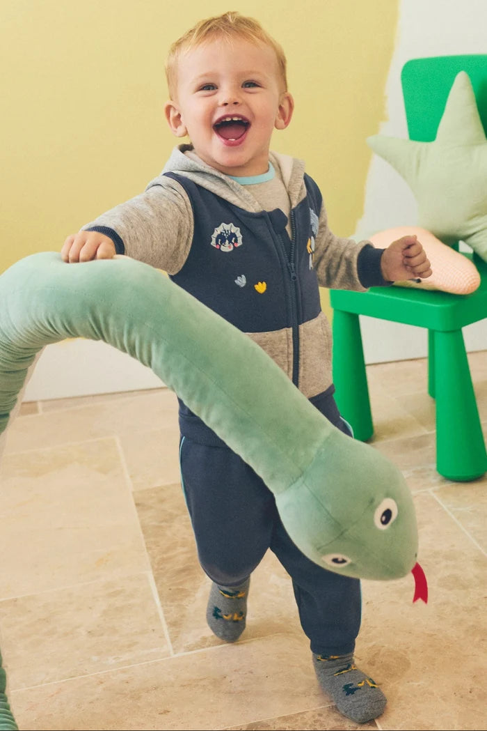 Conjunto de chándal bebé marino con cremallera y dinosaurios