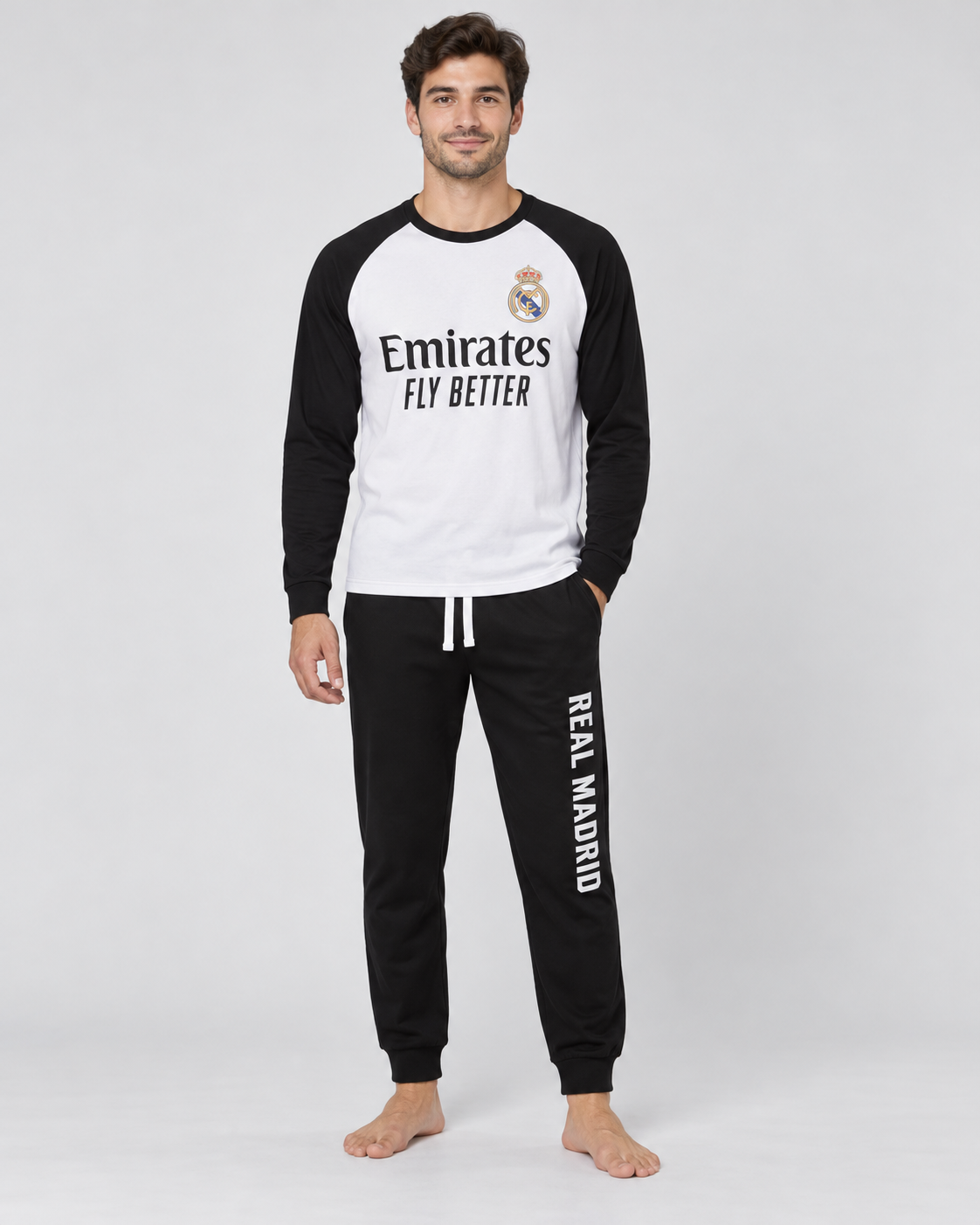 Pijama manga larga hombre algodon real madrid fly better