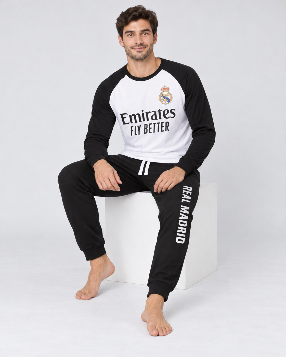 Pijama manga larga hombre algodon real madrid fly better