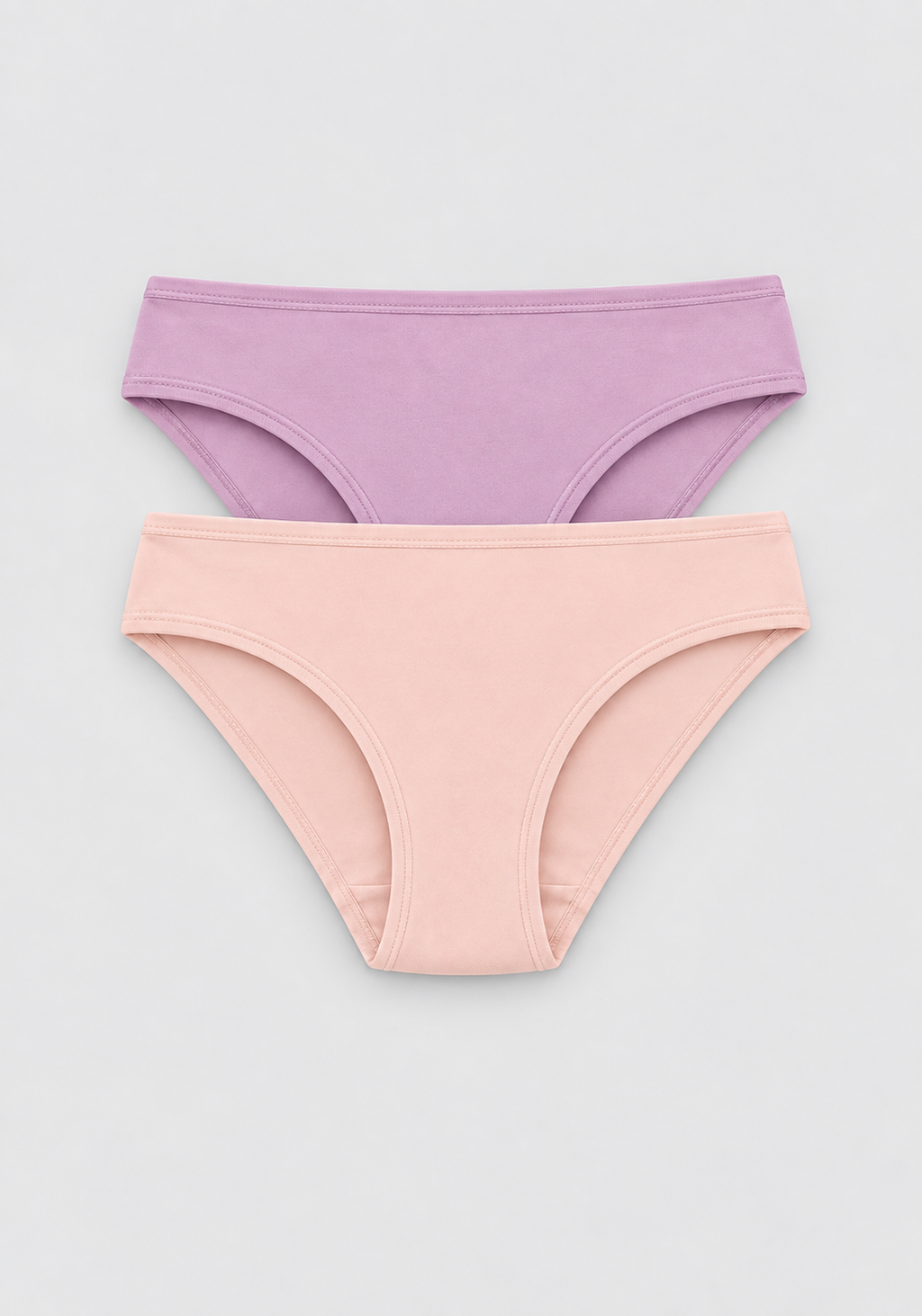Pack 2 bragas mini básicas de algodón para mujer aurora y pale peach