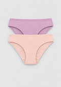 Pack 2 bragas mini básicas de algodón para mujer aurora y pale peach