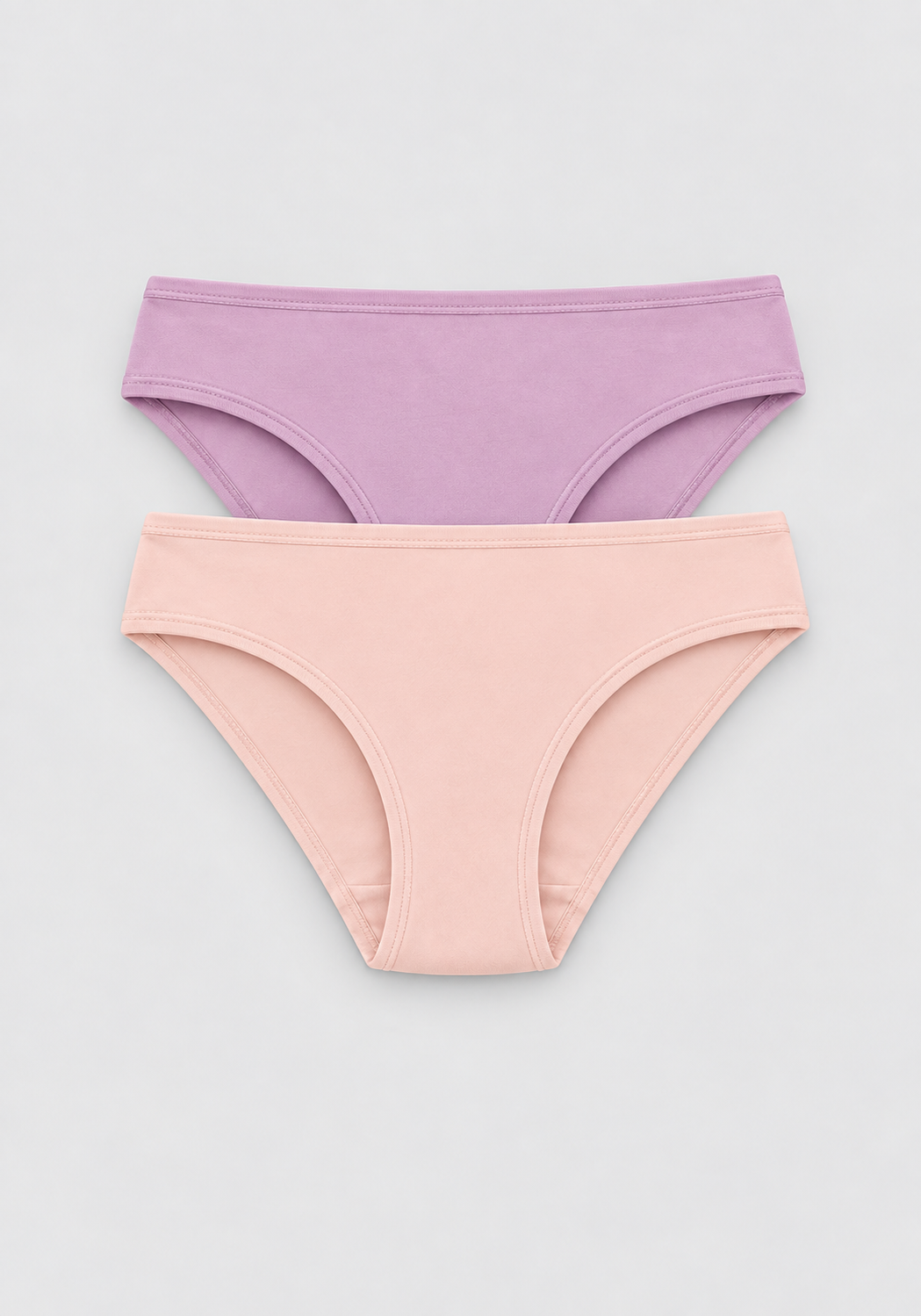 Pack 2 bragas mini básicas de algodón para mujer aurora y pale peach
