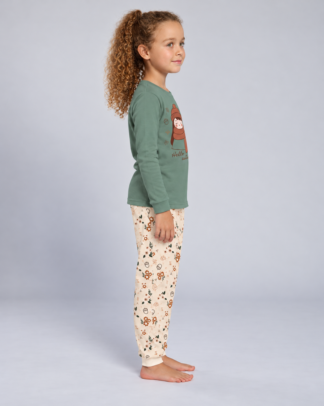 Pijama Niña Verde Hello Autumn