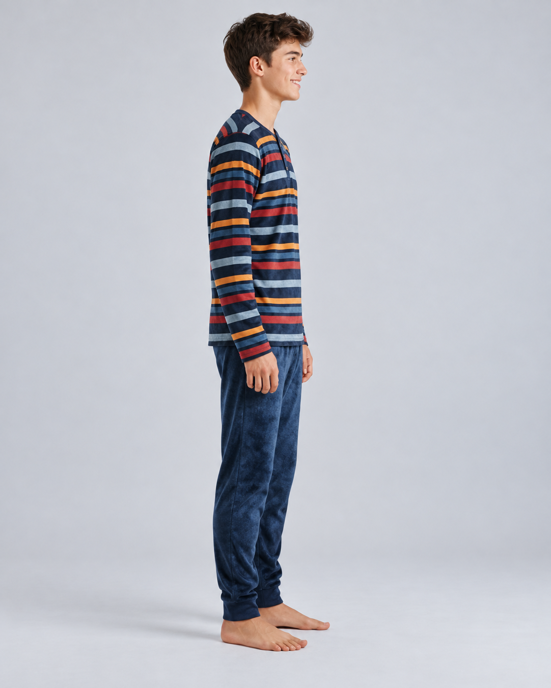 Pijama Niño Adolescente Rayas Azul
