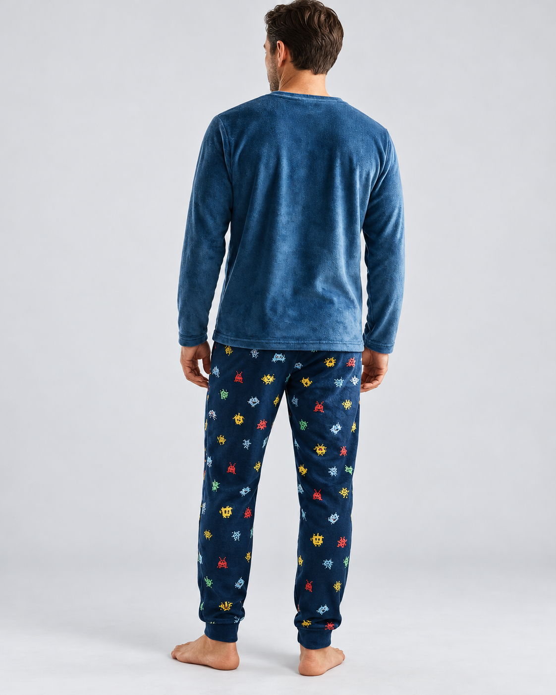 Pijama Hombre Invierno Sleep Mode Gaming Azul