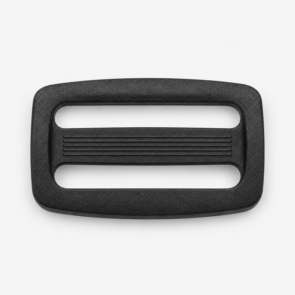 Tensor de Mochila Plano Negro 38 x 30 mm – Hebilla Reguladora de Correas