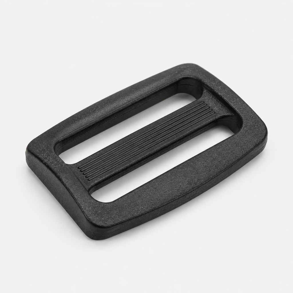 Tensor de Mochila Plano Negro 38 x 30 mm – Hebilla Reguladora de Correas