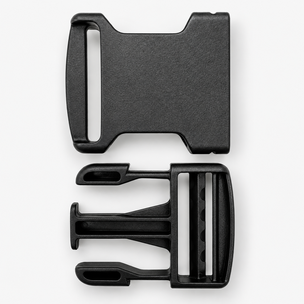 Broche de Mochila de Cierre Rápido Negro 48 x 65 mm – Hebilla de Plástico para Correas